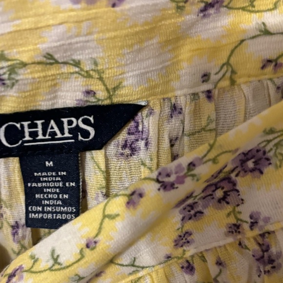 NWT! Chaps Women’s Blouse Spring  DNM 2 YELLOW MU Medium - Picture 7 of 15